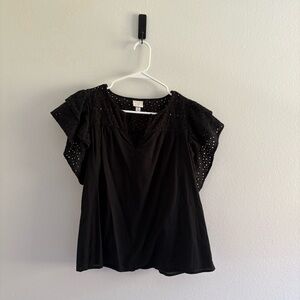 a‎ new day • Black Eyelet Women's Top